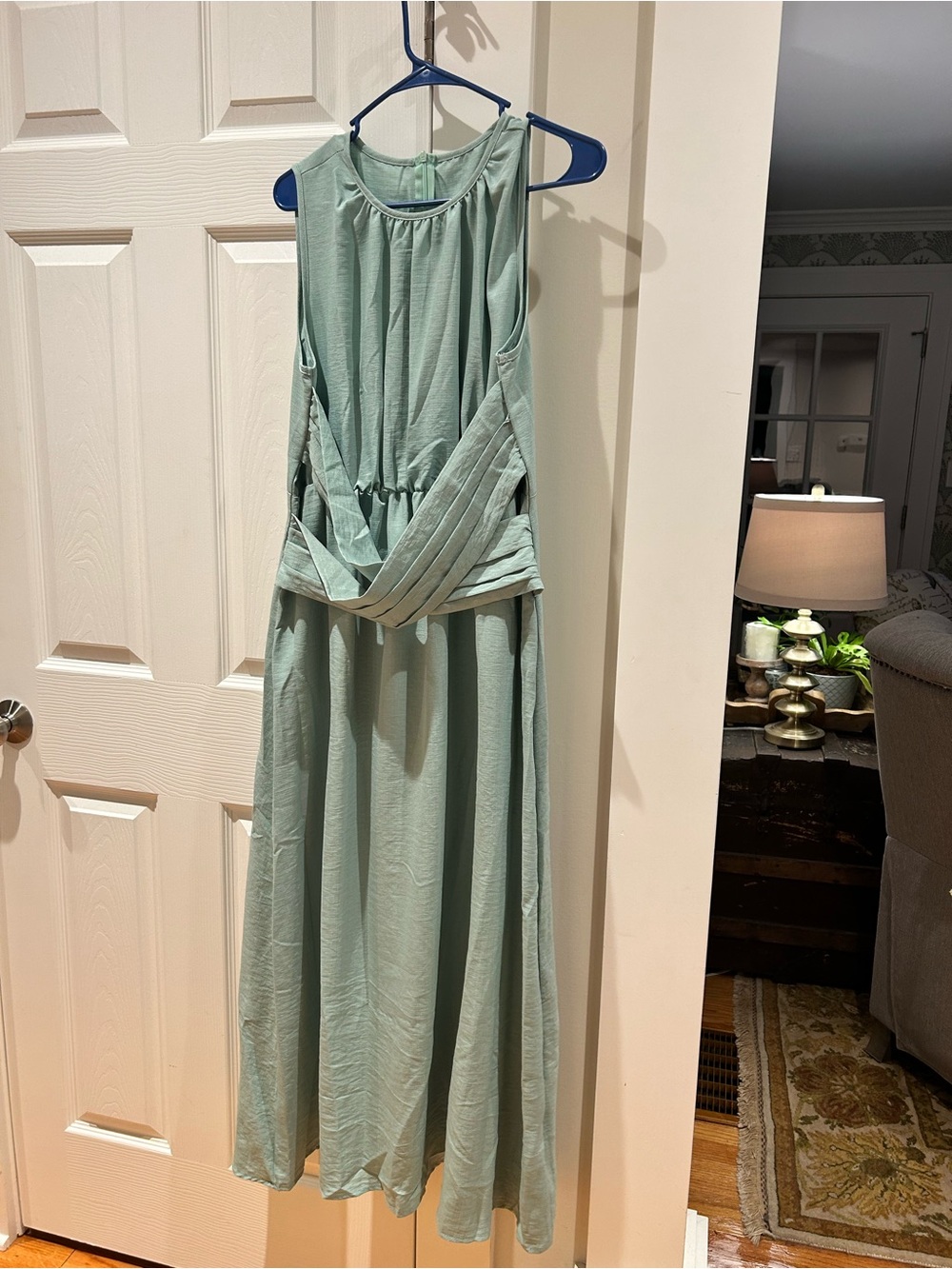 SHEIN Sleeveless Mint Green Maxi Dress
